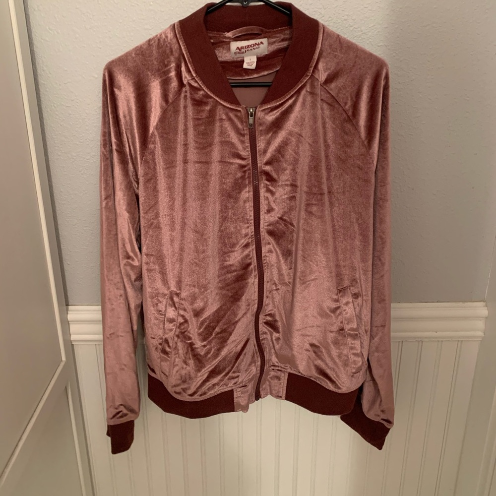 Velvet zip up sweatshirt